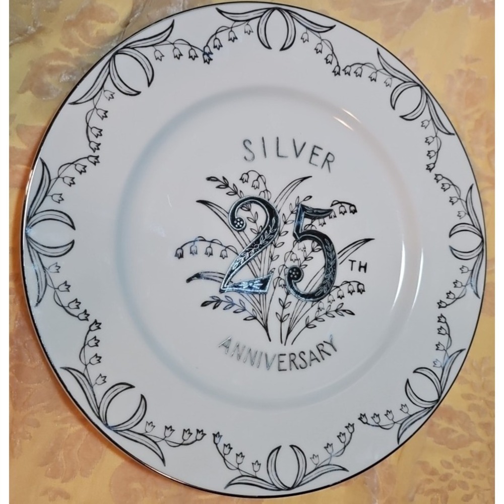 Norcrest Fine China 25th‎ Anniversary Decorative Plate 10 5/8" Diameter